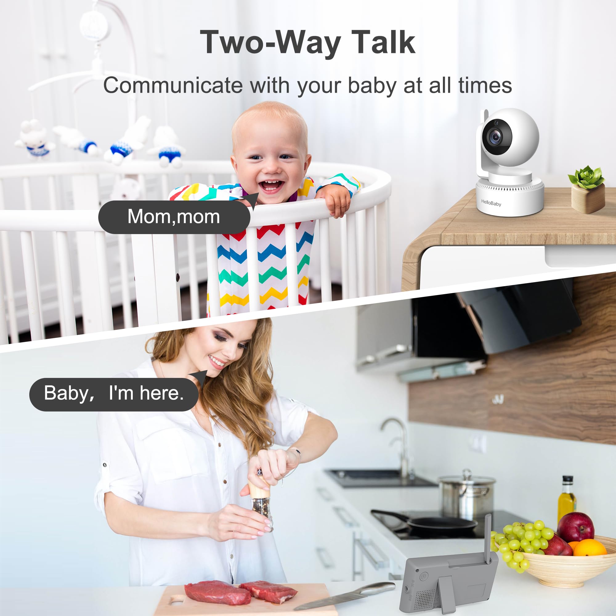 HelloBaby 1000-foot range ensures reliable transmission through typical home layouts.