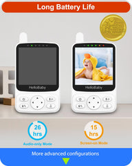 HelloBaby no-wifi monitor night-vision for clear checks in darkness.