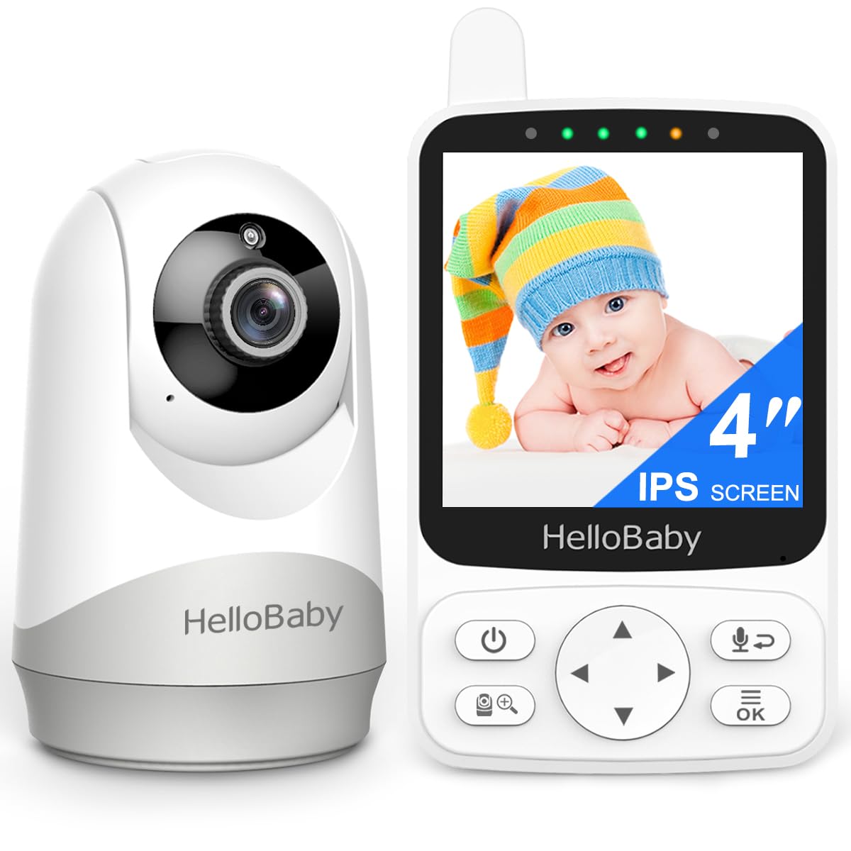 HelloBaby no-wifi monitor panoramic-ptz view for comprehensive nursery surveillance.