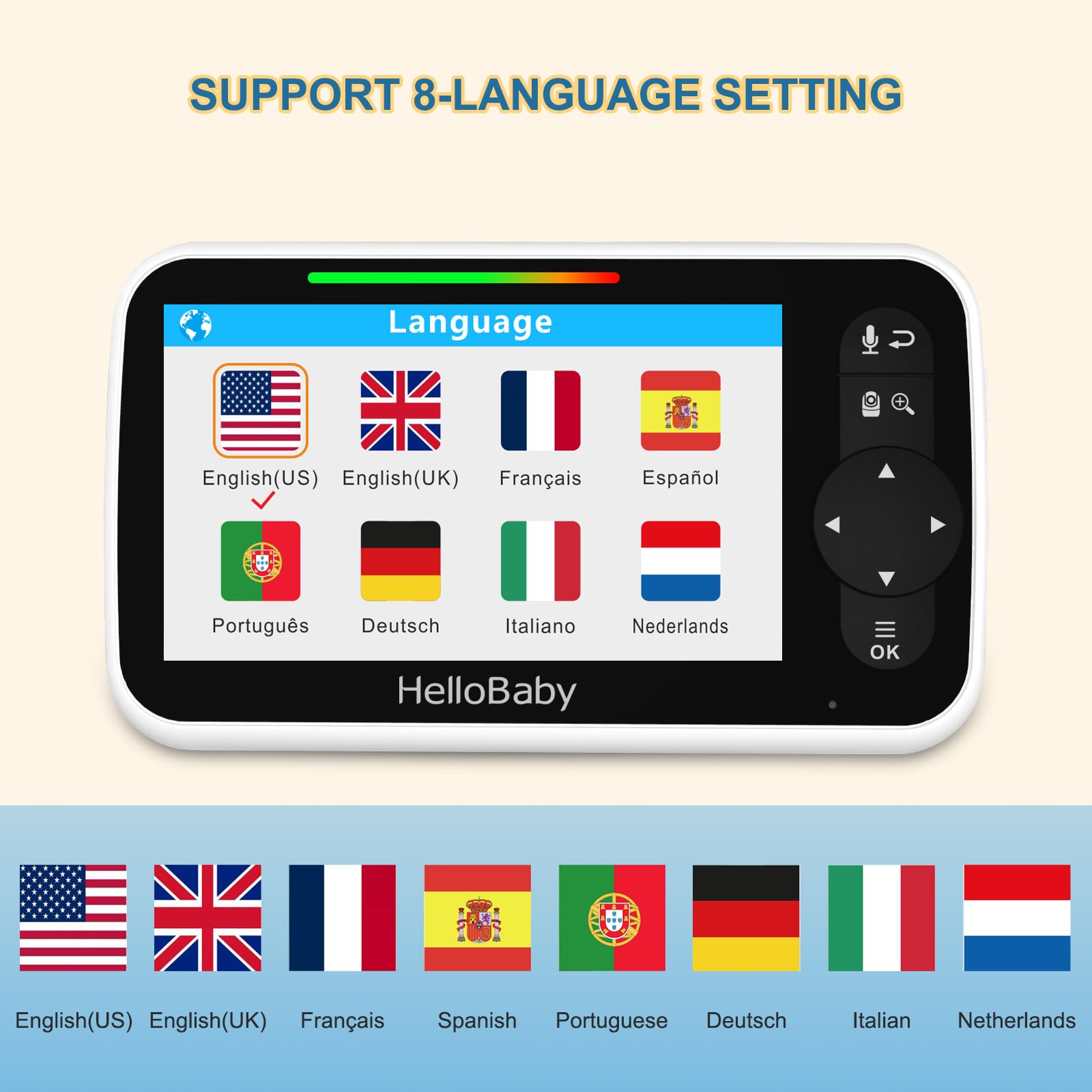 HelloBaby plug-and-play setup makes setup quick and straightforward
