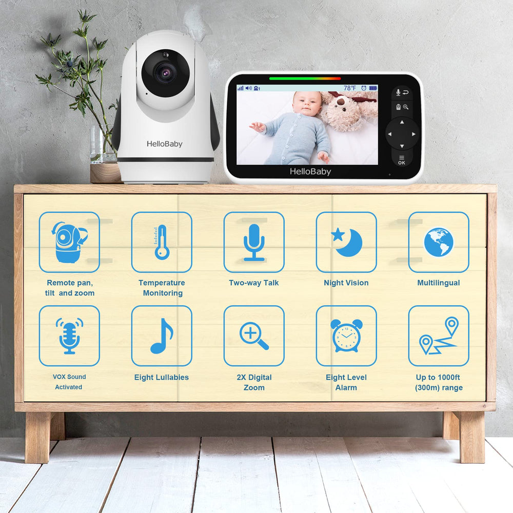 HelloBaby remote PTZ camera provides full-room coverage for vigilant viewing