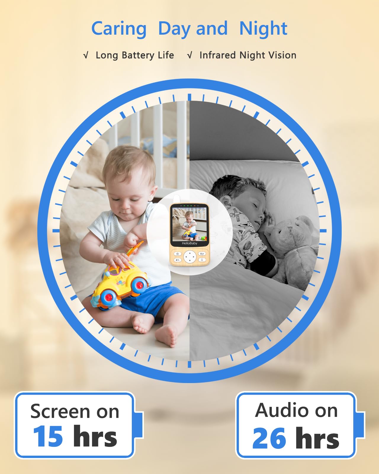 HelloBaby temperature sensor monitors nursery climate for baby comfort.