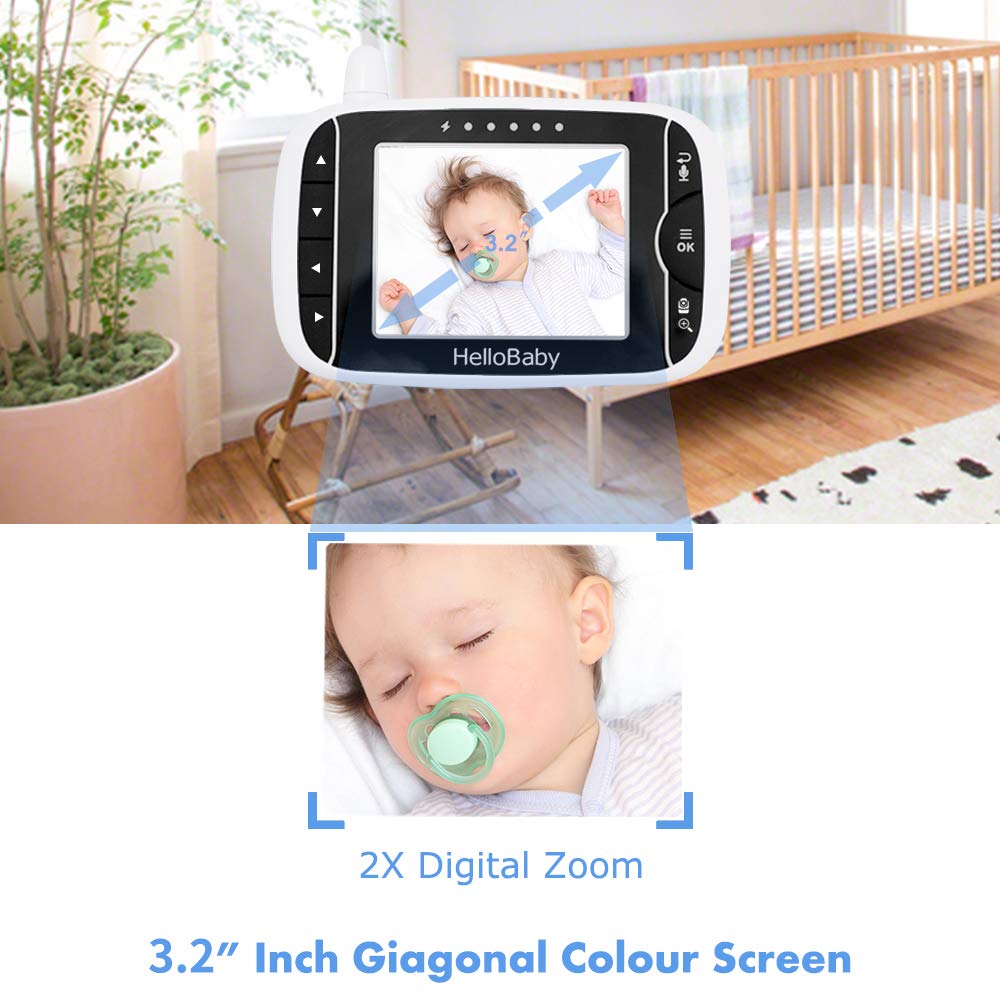 HelloBaby video monitor easy setup for plug-and-play installation.