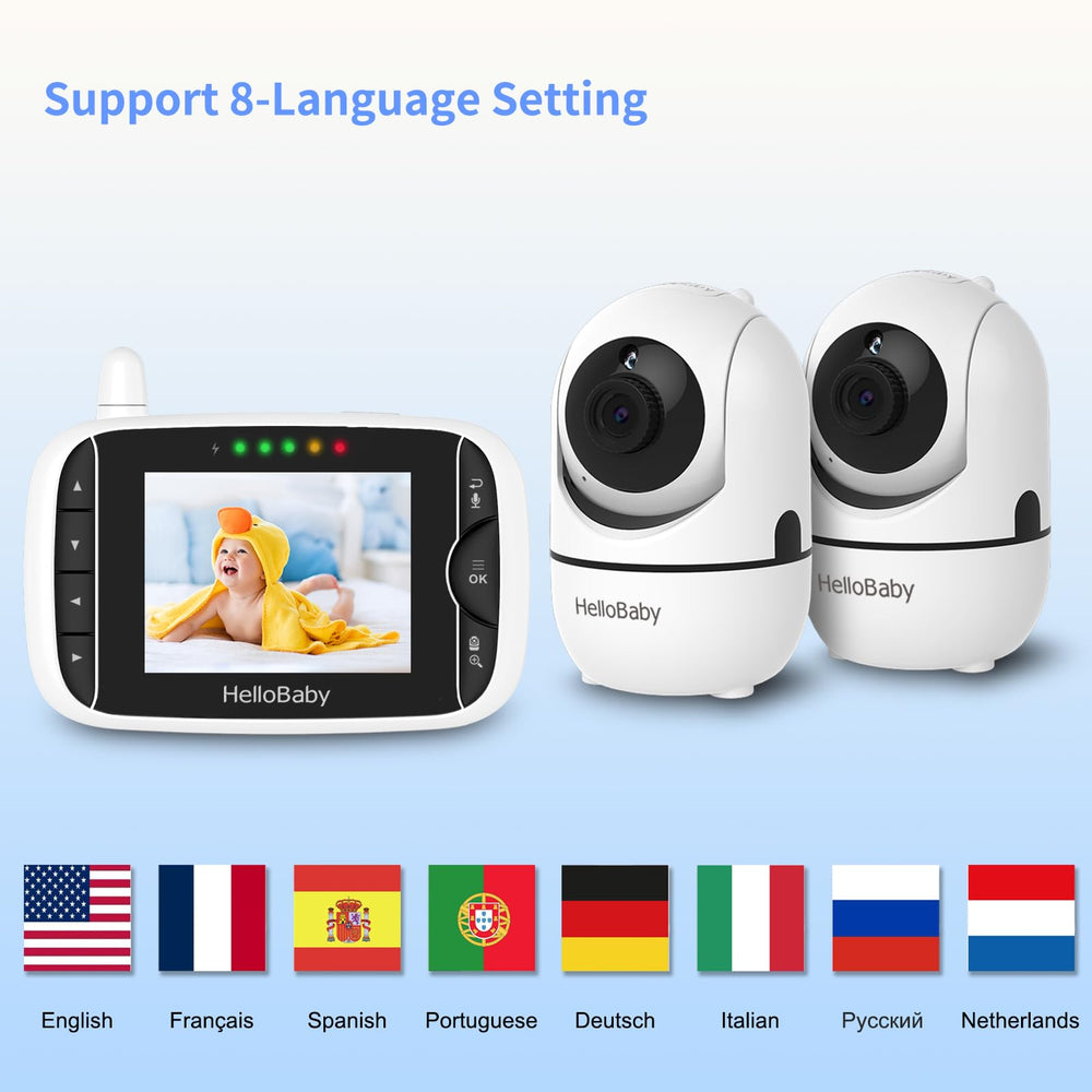 HelloBaby monitor expandable-to-4-cameras supports growing nursery setup