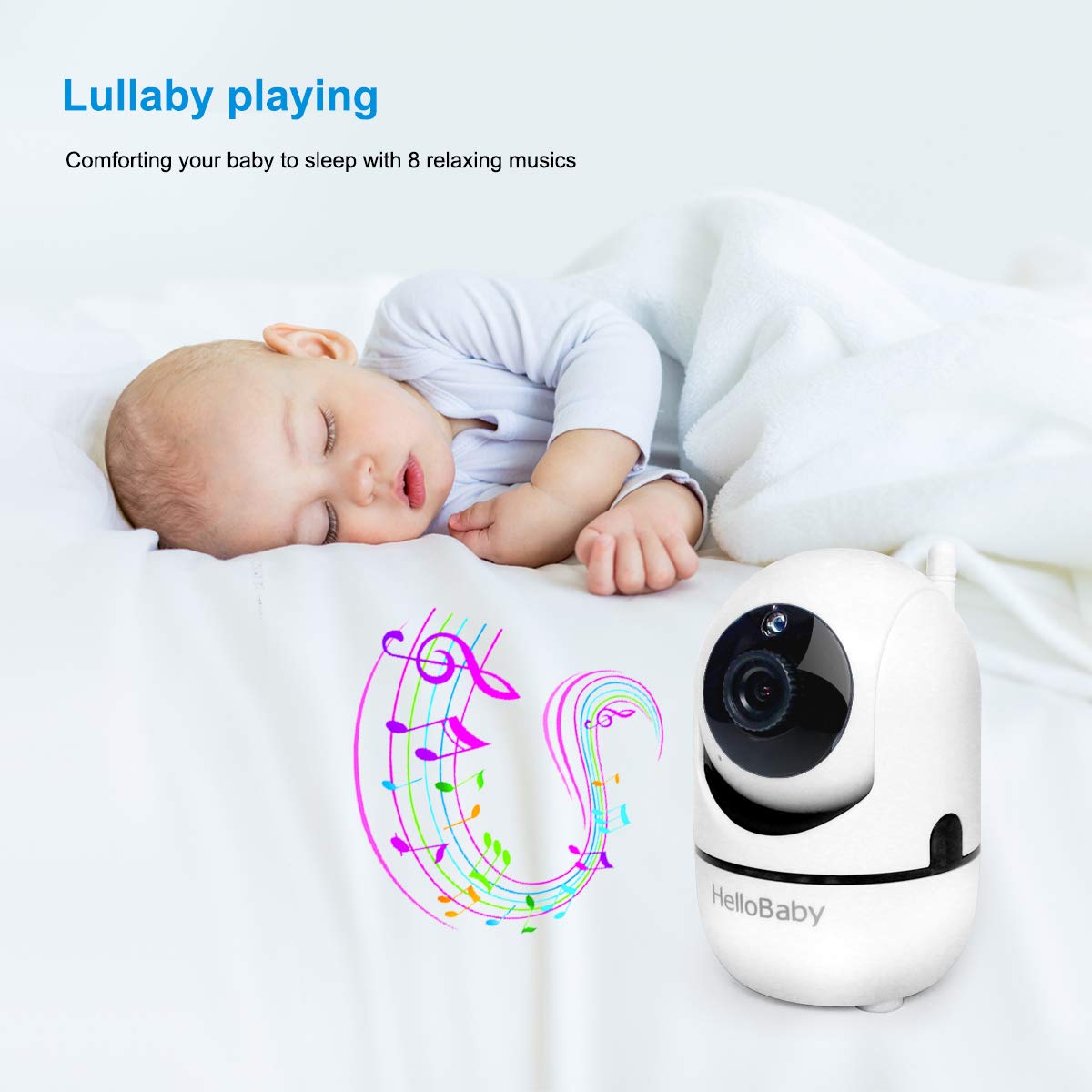 HelloBaby monitor lullabies play soothing melodies to help soothe baby