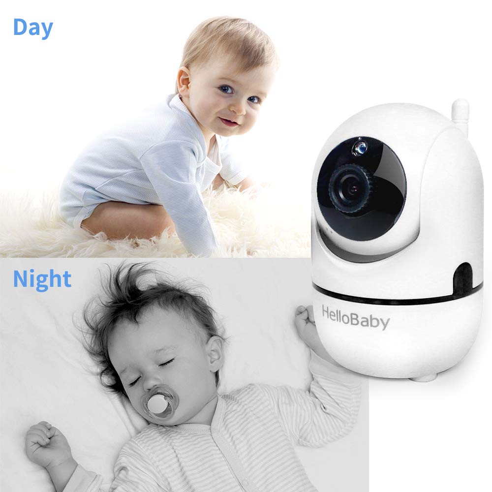 HelloBaby video monitor temperature display helps track room comfort.