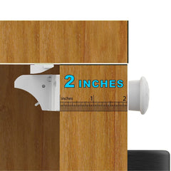 HELLOPONY 2-inch door compatibility demonstrates extended reach for thicker cabinet doors.