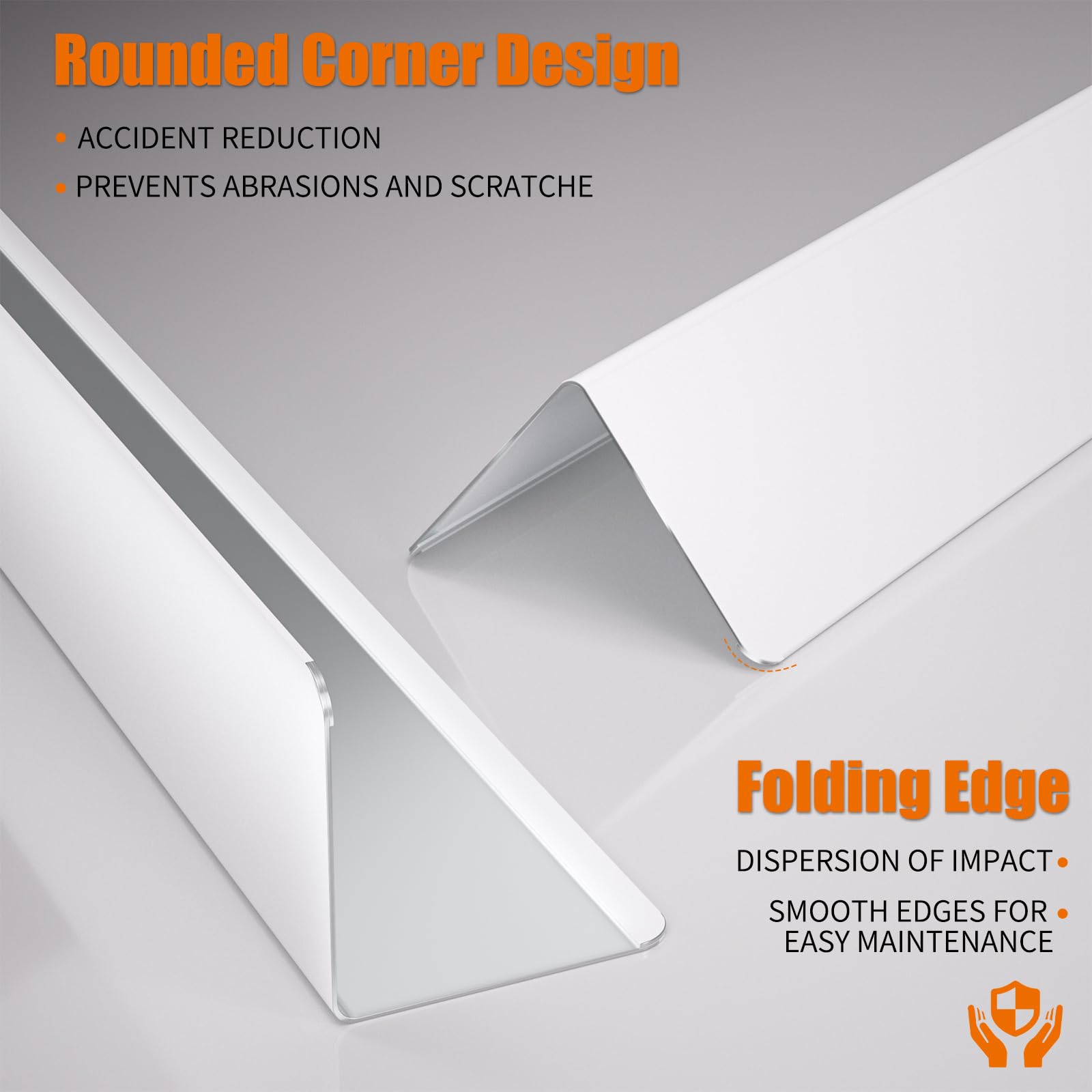 HelloaySen white stainless steel corner protector enhances retail displays and hotel interiors