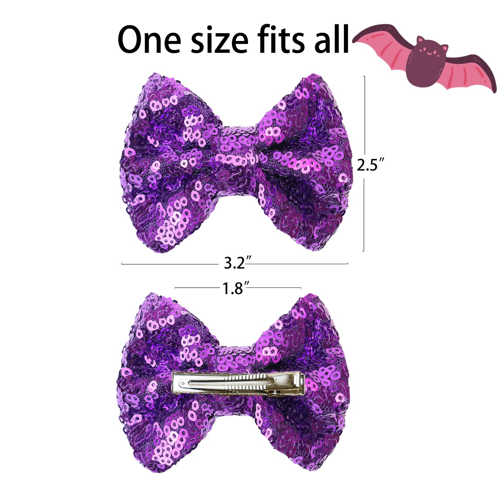 HELYKAKA teen glitter bow clip versatile for parties and everyday wear