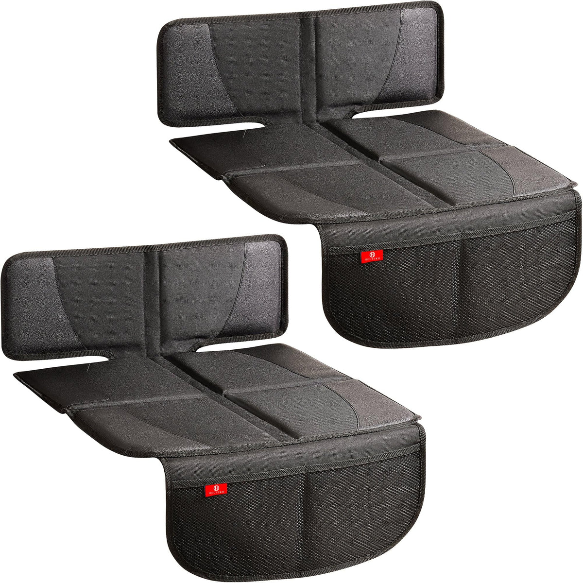 Helteko carseat protector thick padding front-seat closeup showing added comfort and protection