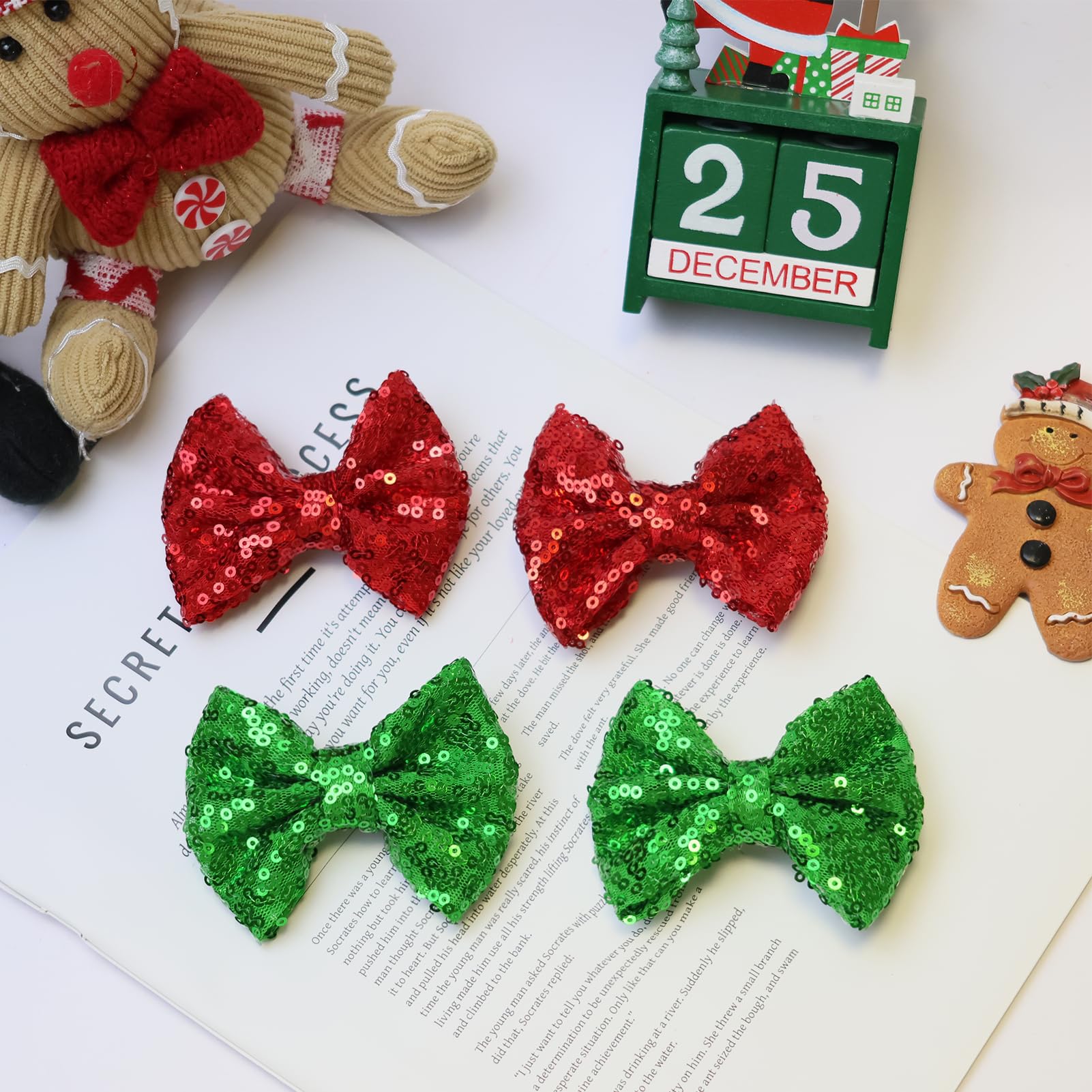 HELYKAKA holiday hairstyle bow clip ready for photos and events