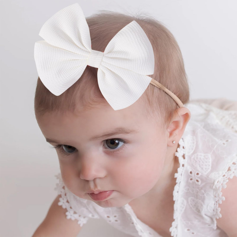 HELYKAKA pink bows headband adds cute accent to baby outfits