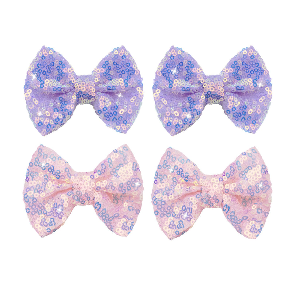 HELykaka purple sequins bows hair clip for girls adds sparkle and secure hold