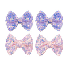HELykaka purple sequins bows hair clip for girls adds sparkle and secure hold