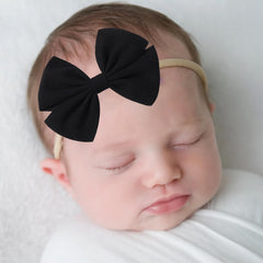 HELYKAKA white handmade bows headband gentle on sensitive skin