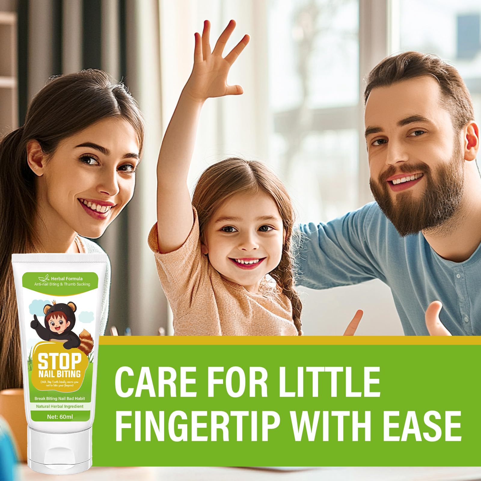 Hemir Nail Biting Prevention kids application demonstrates discreet plant-based protection.