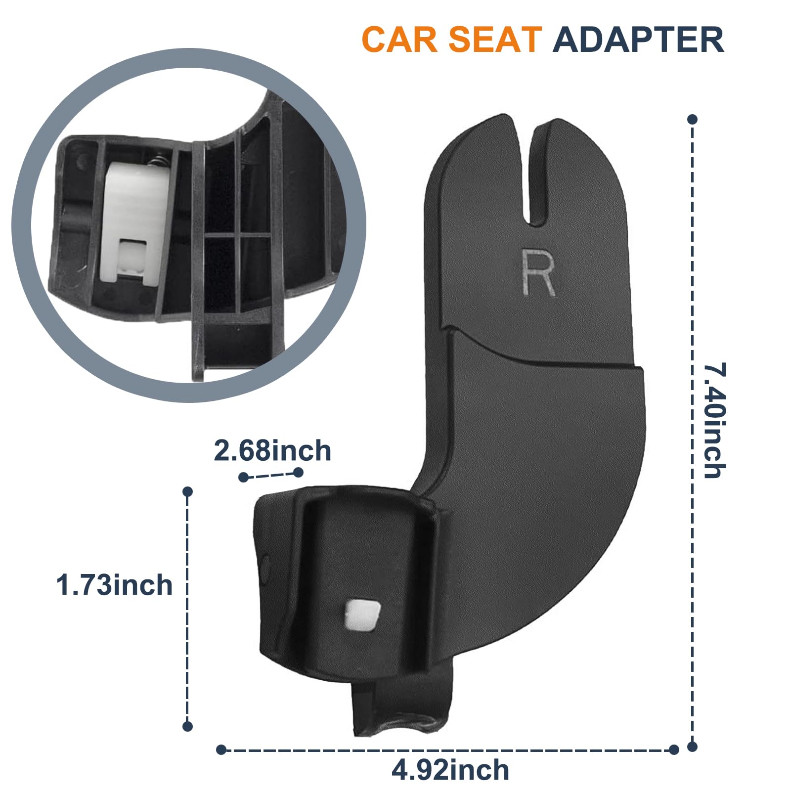 Henkgo car seat adapter with secure buckle-lock for Graco seats in use.