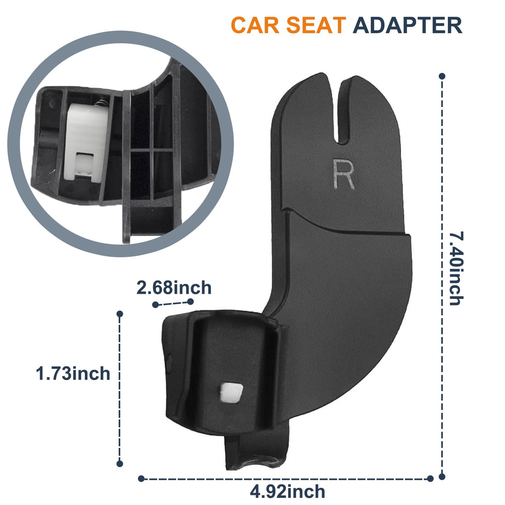 Henkgo car seat adapter with secure buckle-lock for Graco seats in use.