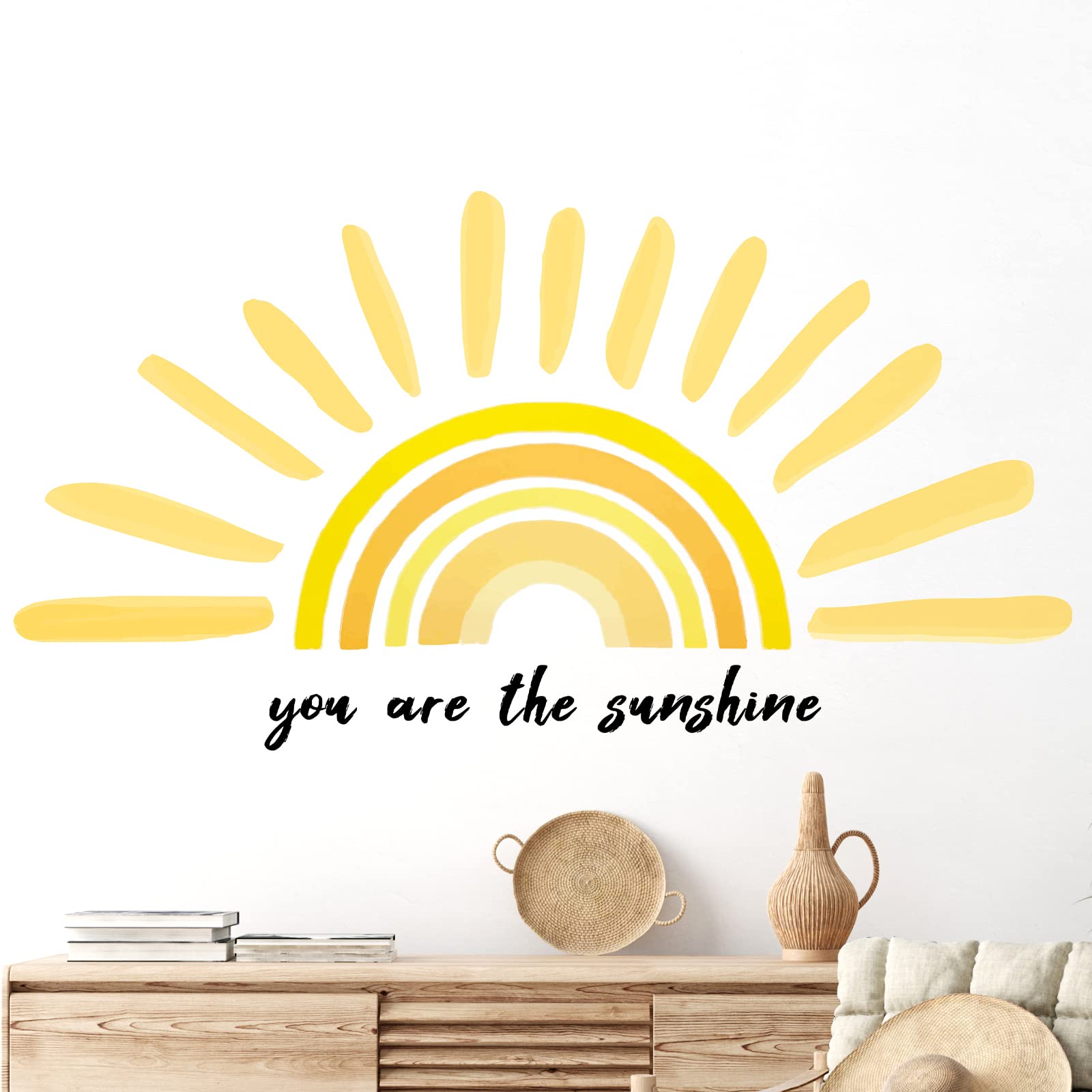 Henoyso sun wall decal easy peel-and-stick decor for rapid room refresh