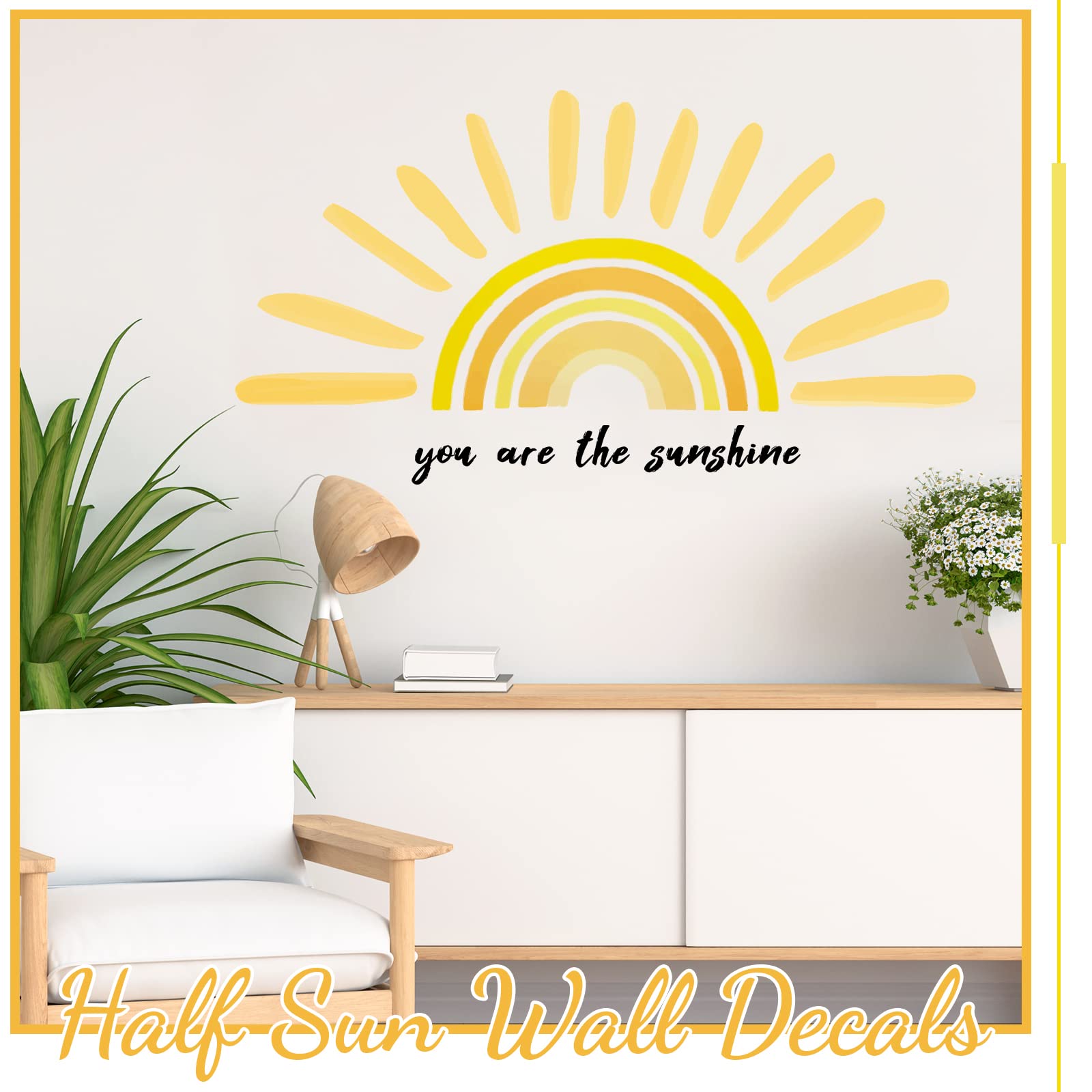Henoyso sun wall decal text sticker You are the Sunshine inspires positivity
