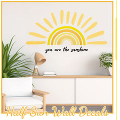 Henoyso sun wall decal text sticker You are the Sunshine inspires positivity