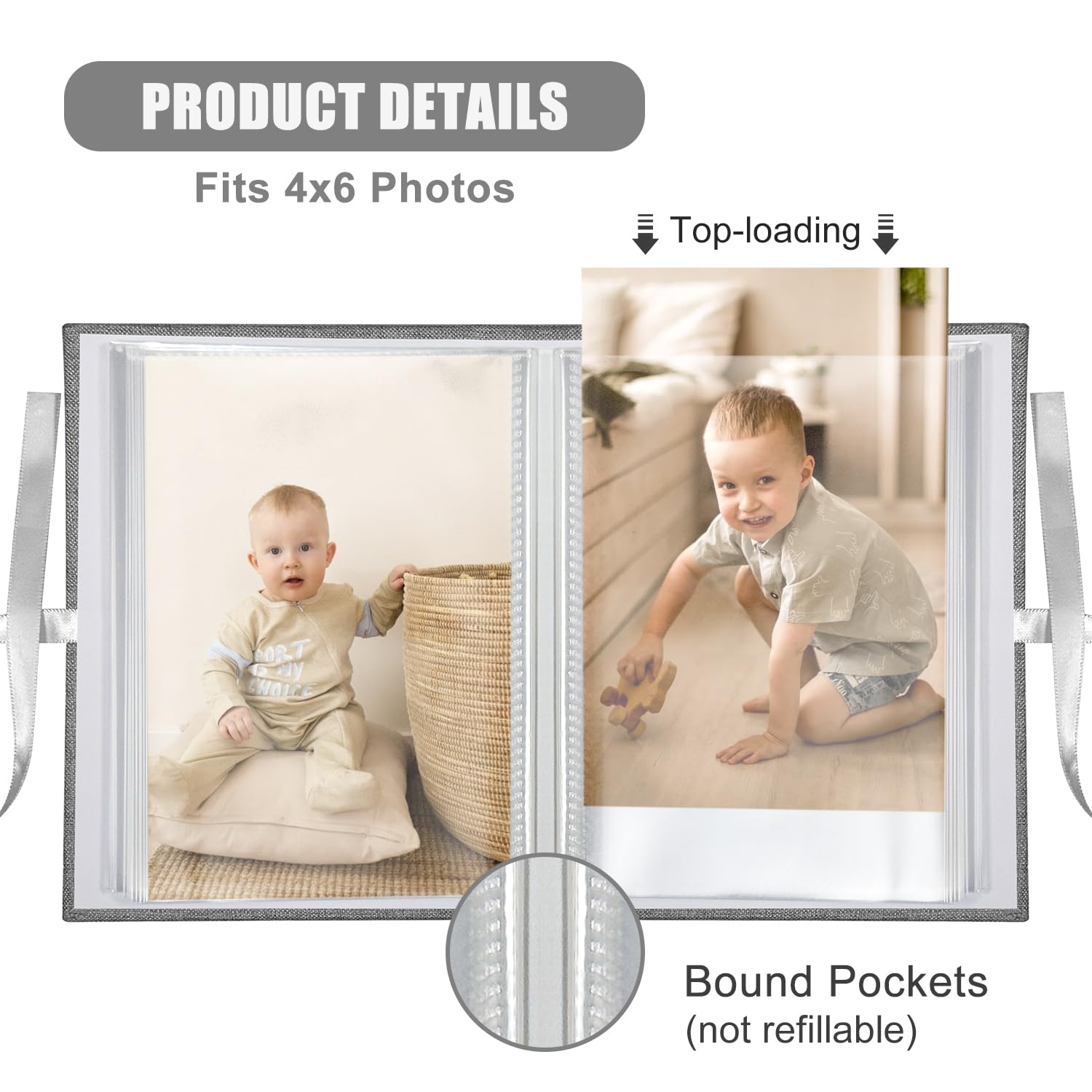 HenPisen Photo Album 4x6 photos in PVC-free pink pages protect colors