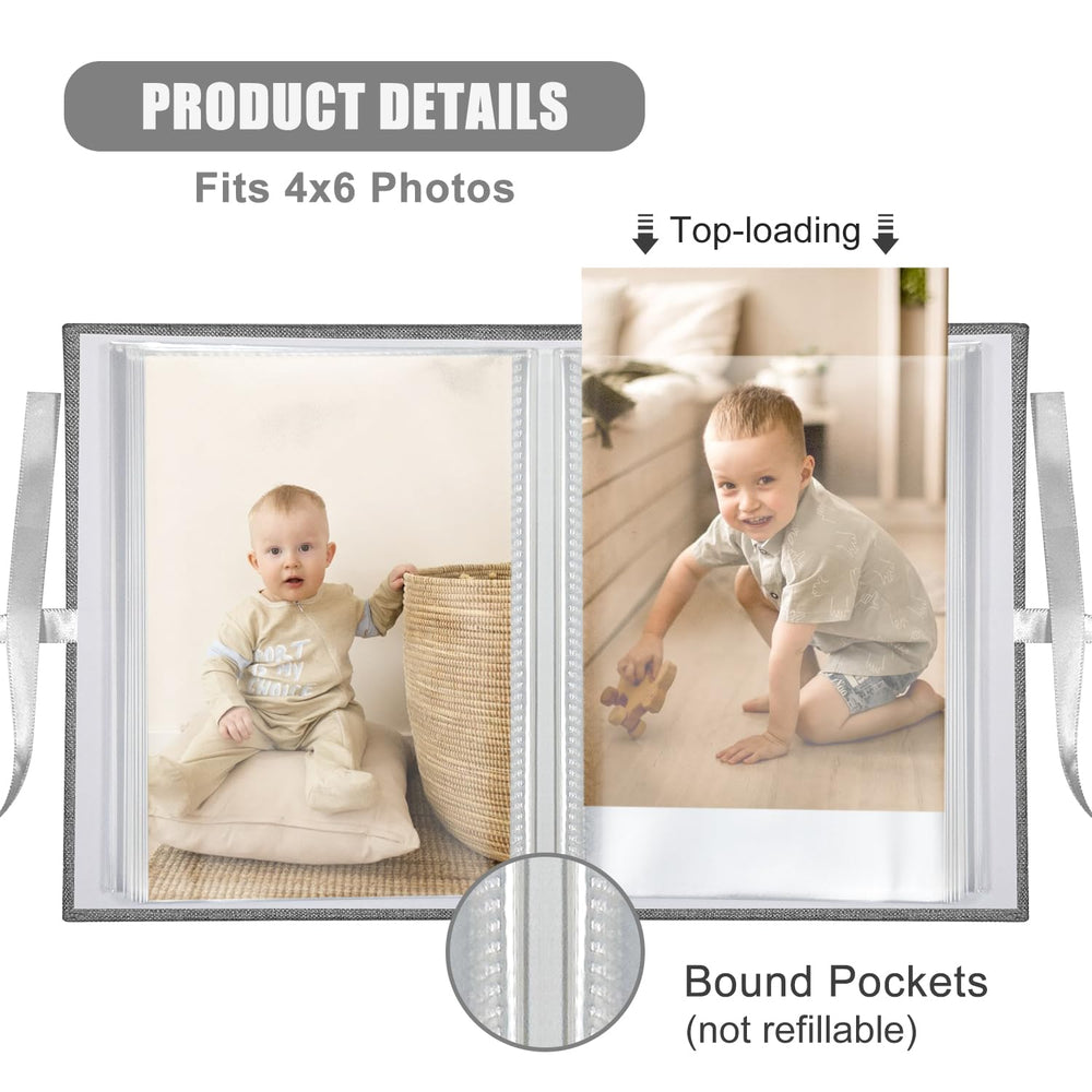 HenPisen Photo Album 4x6 photos in PVC-free pink pages protect colors