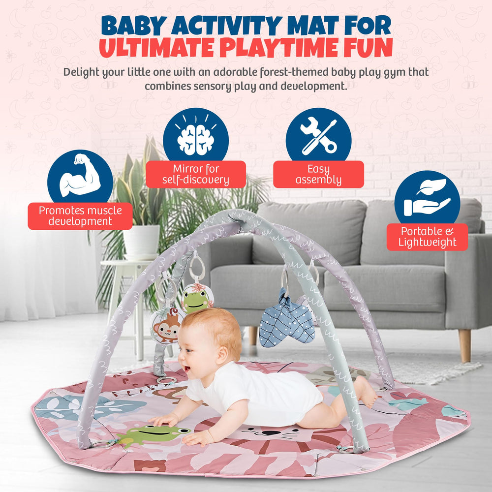 Henry & Colin soft-padded mat provides cozy exploration for infants.