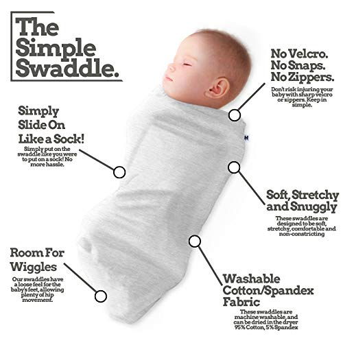 Henry Hunter swaddle sack newborn hands ease demonstrates simple wrap