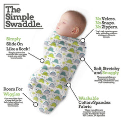 HH Henry Hunter shark swaddle pack highlights stretchy cotton blend for cozy, adaptable wrap.