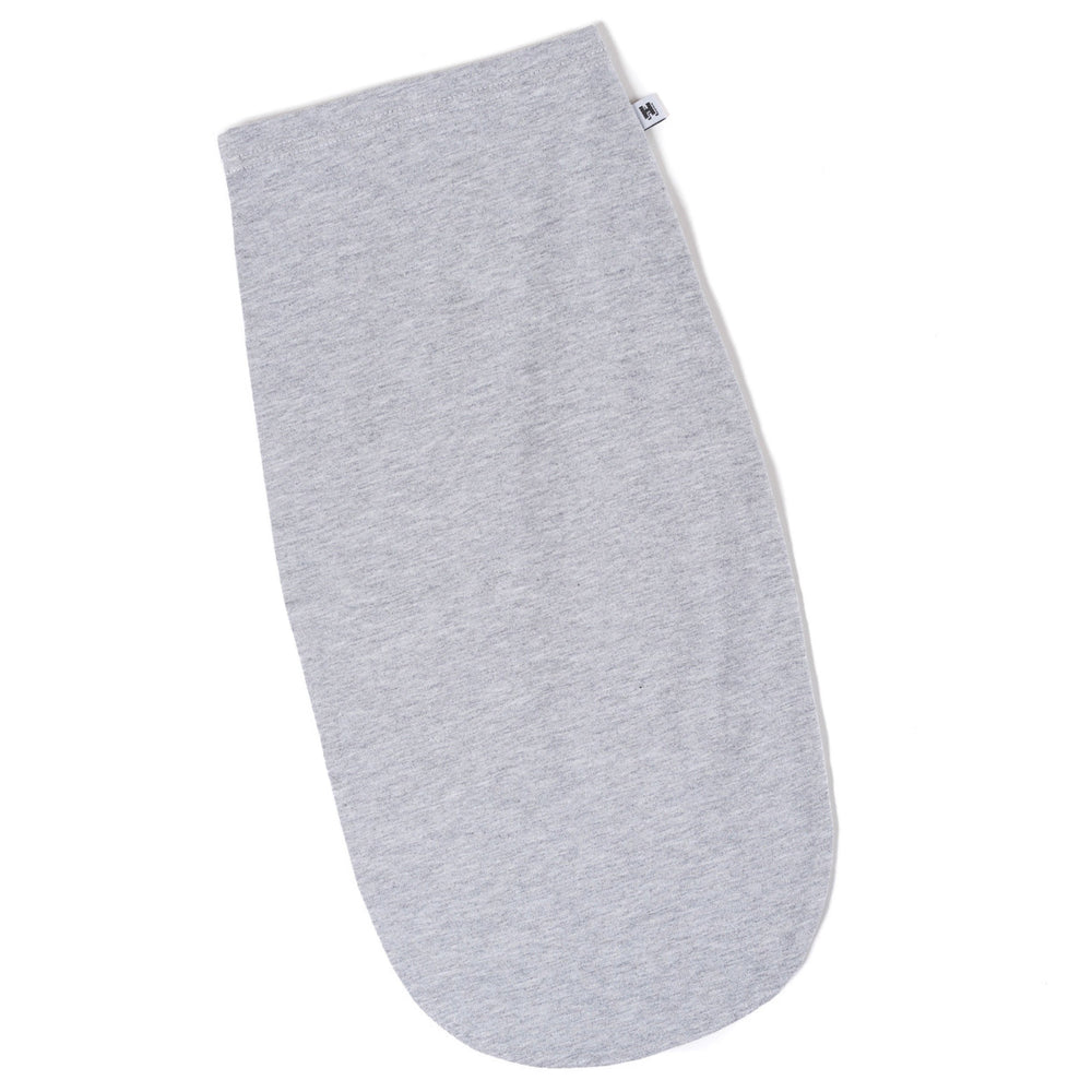 Henry Hunter swaddle sack demonstrates no-fastener design to avoid facial scratches.