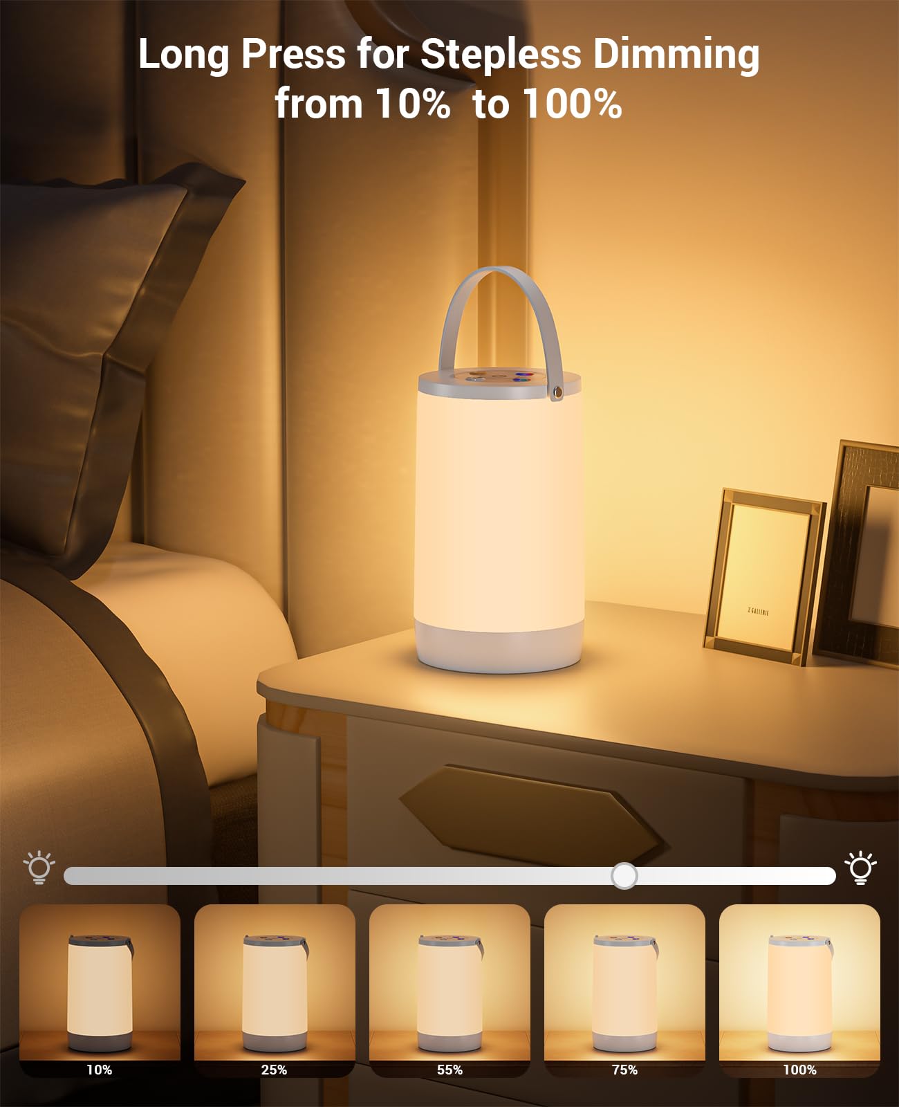 Hensam Night Light for Kids on a nightstand with color-changing glow for cozy evenings