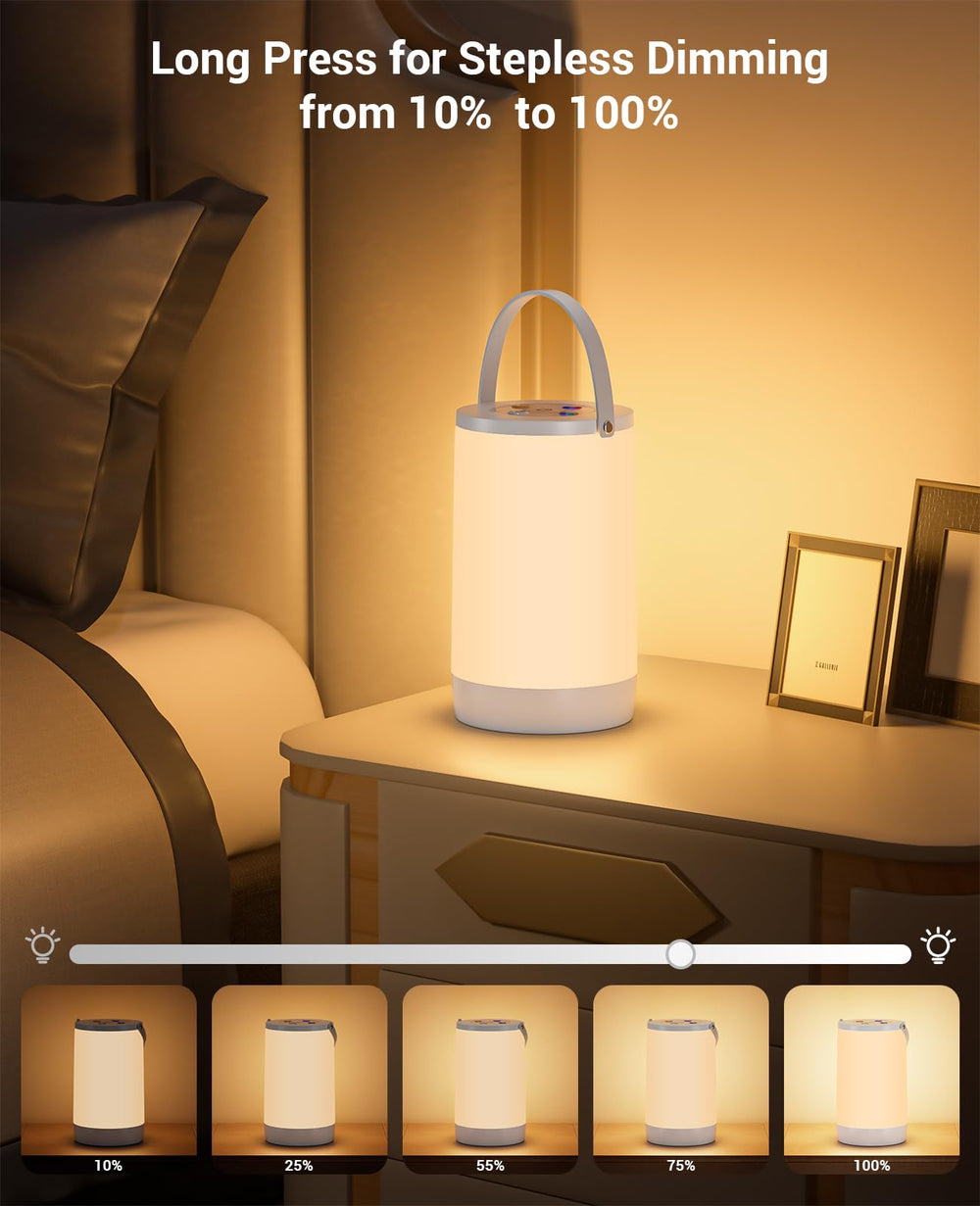 Hensam Night Light for Kids on a nightstand with color-changing glow for cozy evenings