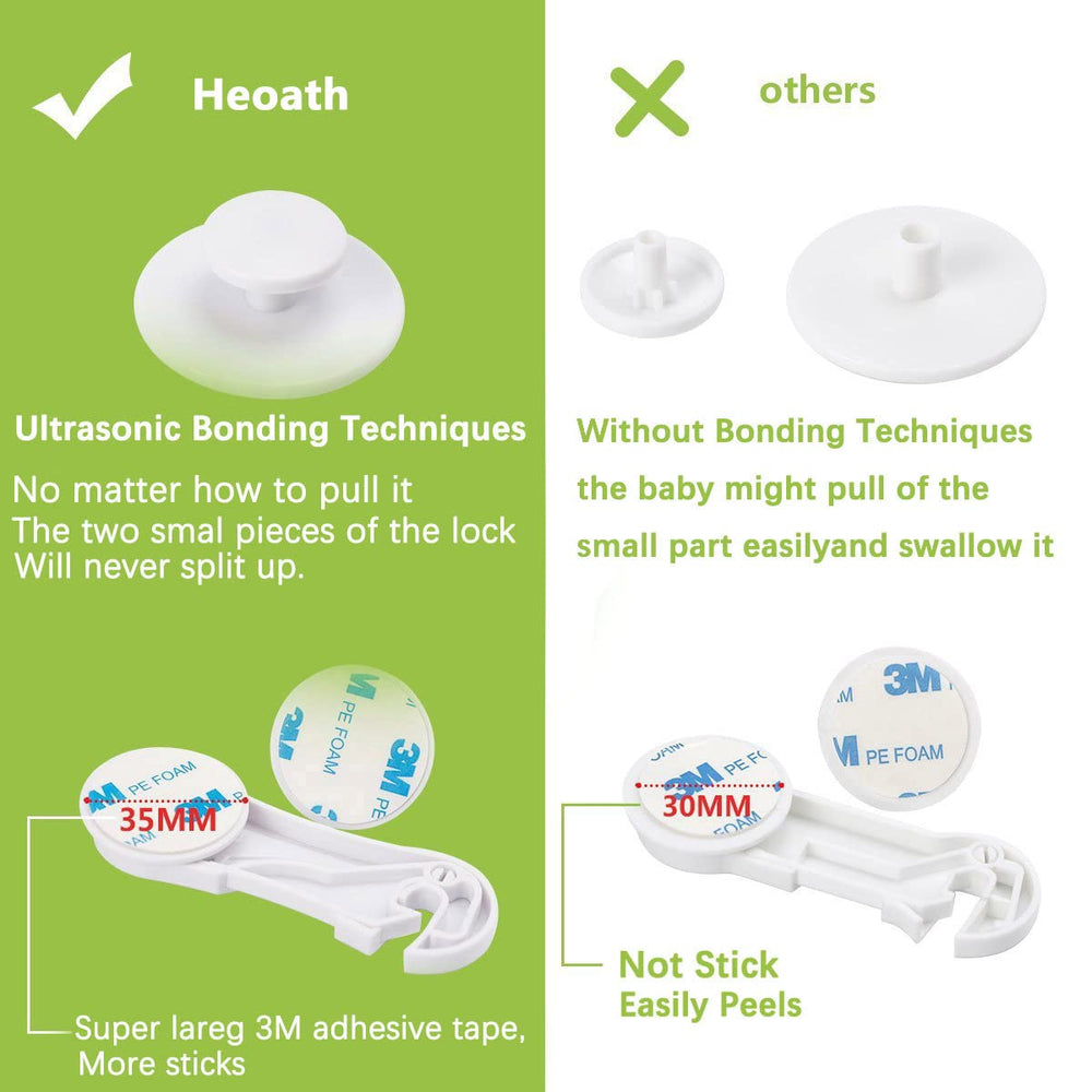 HEOATH locks use non-toxic materials for safe baby-proofing