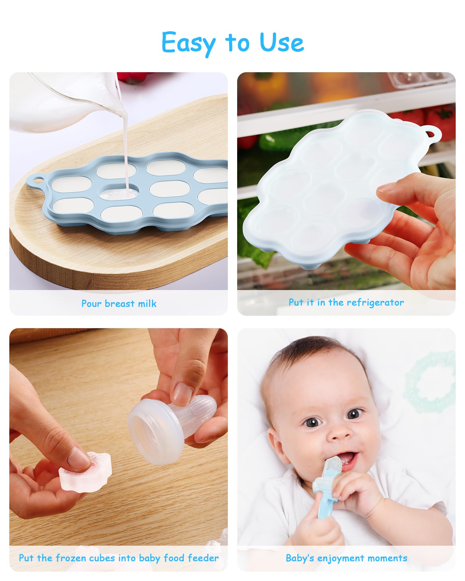 HEOMOONE breastmilk popsicle mold for quick frozen portions