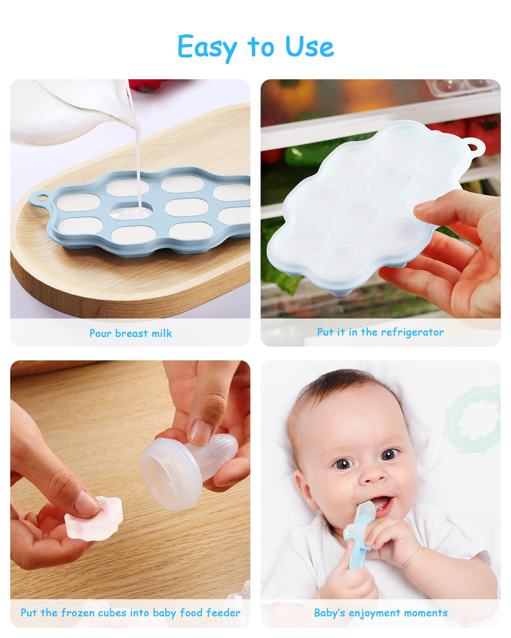 HEOMOONE breastmilk popsicle mold for quick frozen portions