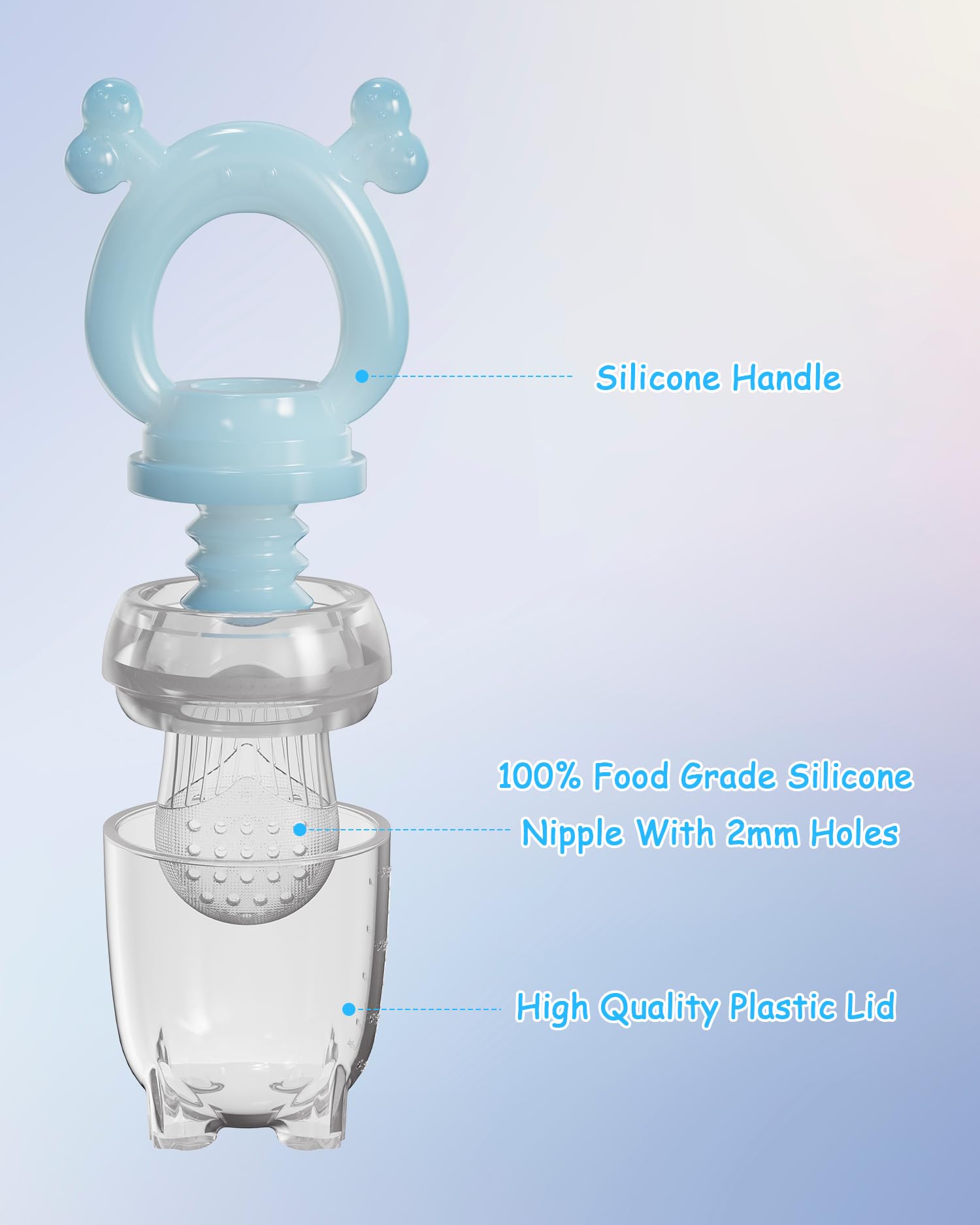 HEOMOONE feeder handle closeup shows ergonomic one-piece design.