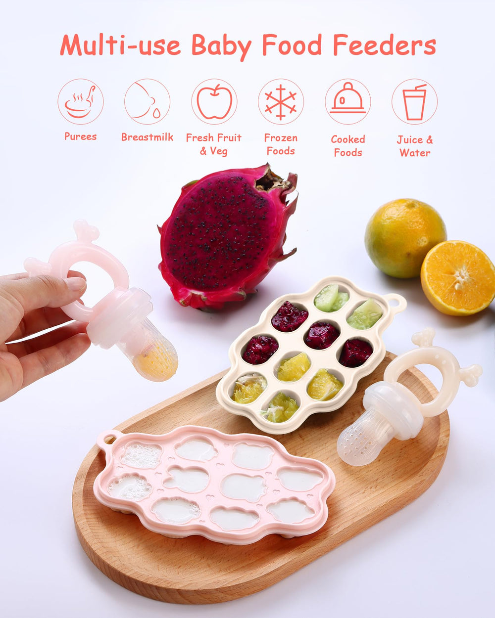 HEOMOONE freezer tray and popsicle molds for batch-prep frozen foods.
