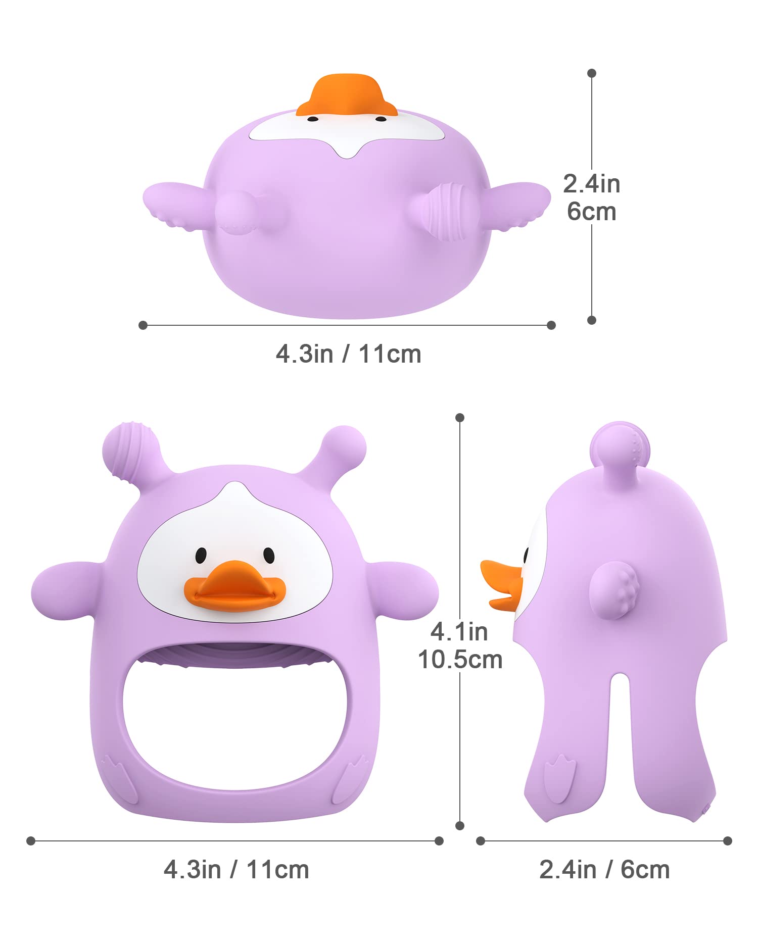 HEOMOONE Never Drop teether's stem-grip aids tiny hands to grasp confidently.