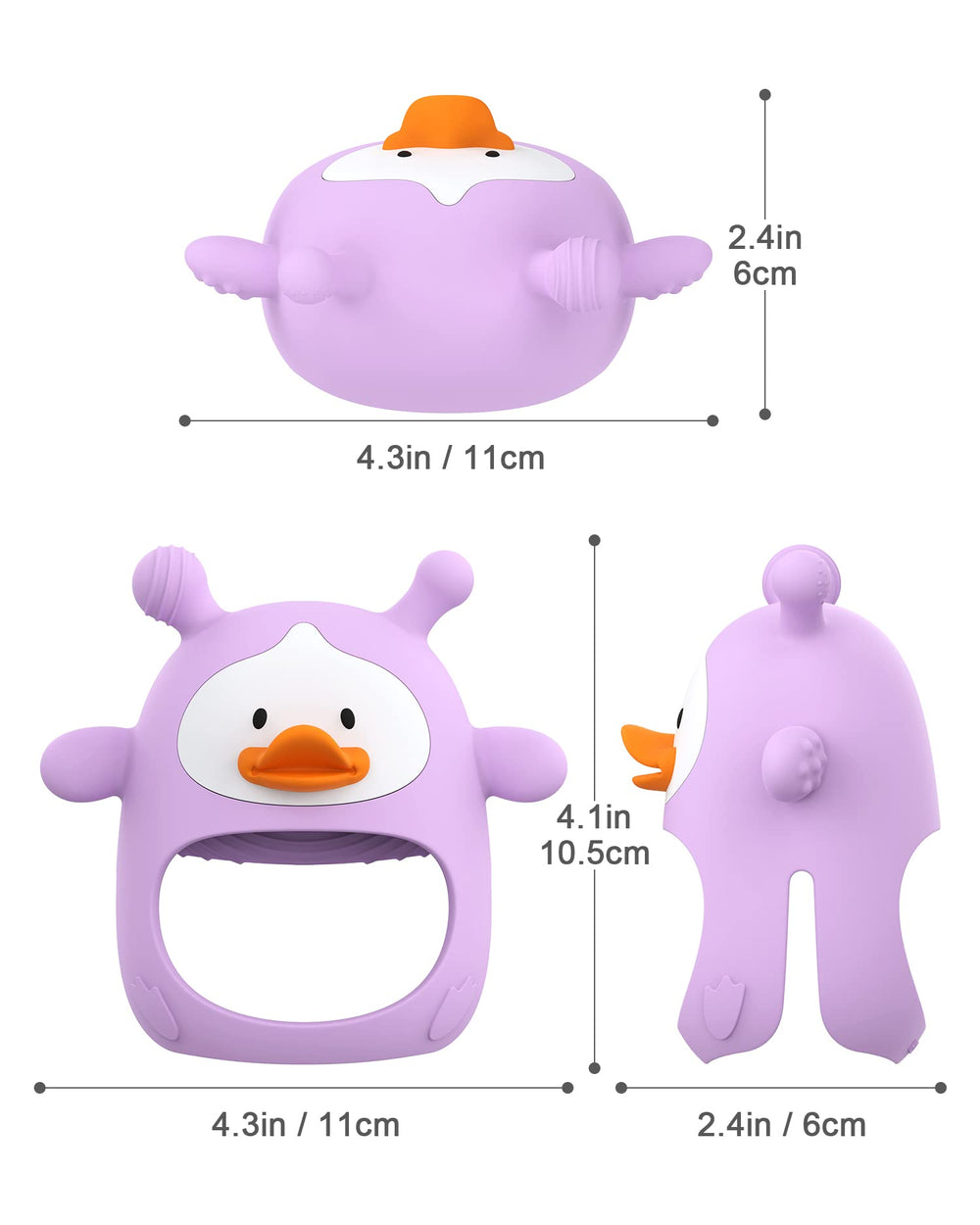 HEOMOONE Never Drop teether's stem-grip aids tiny hands to grasp confidently.