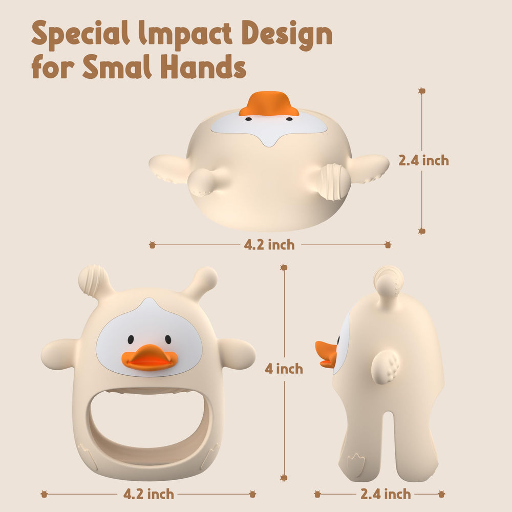 Anti-dropping design keeps the HEOMOONE teething mitten within reach.