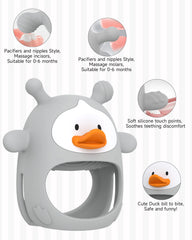 HEOMOONE teether with duck design is easy to hold, encouraging self-soothing.