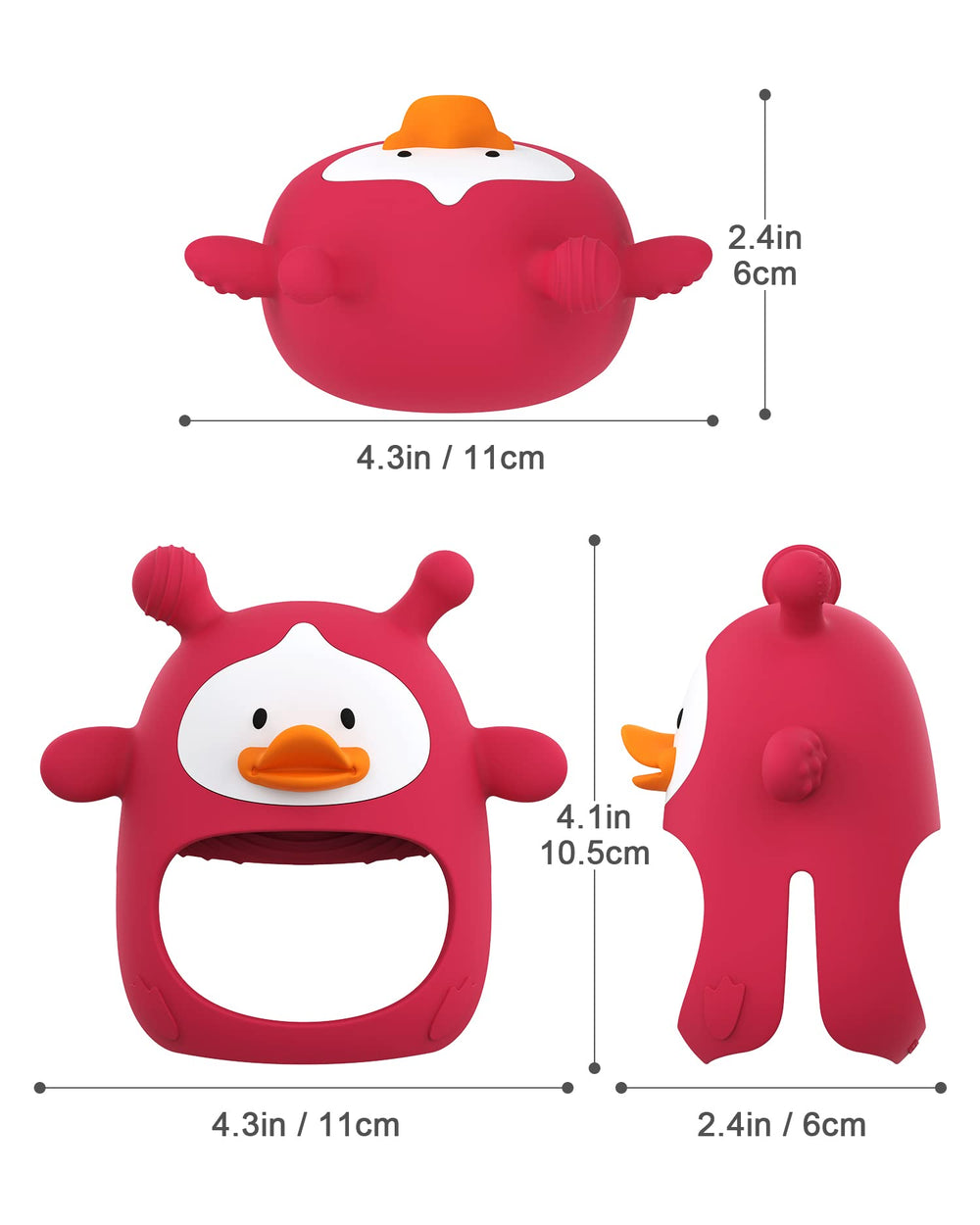 HEOMOONE teething toy’s stem enables tiny hands to hold easily.