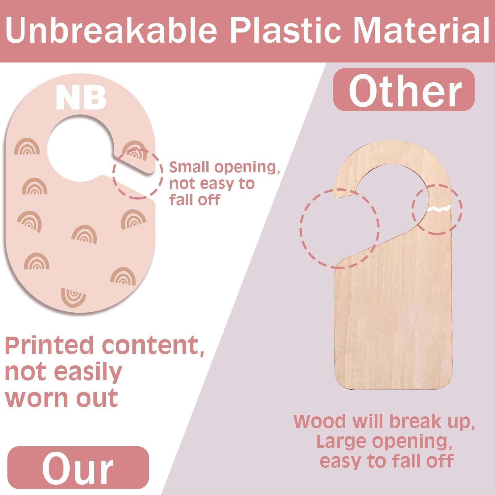 Hepertise Baby Closet Dividers install on standard rods without tools.