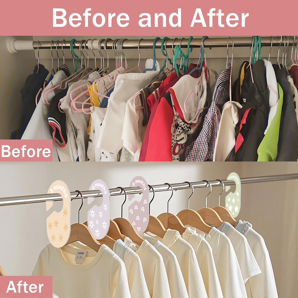 Hepertise Baby Closet Dividers size guide labels speed outfit choices.