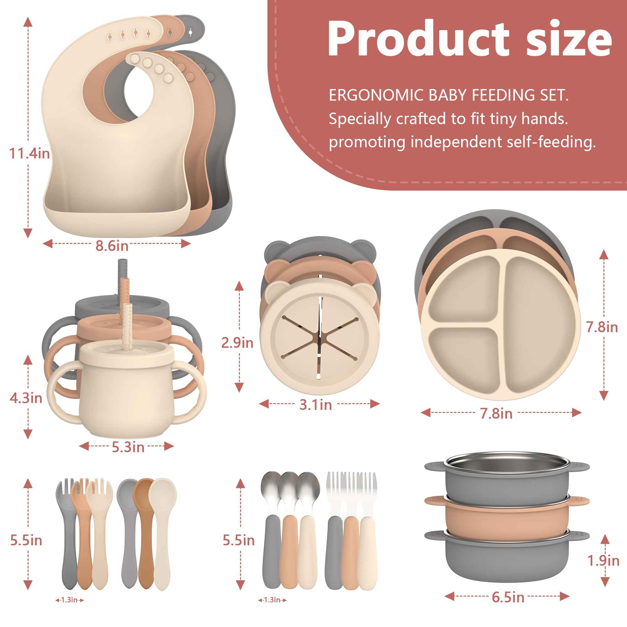 Hepotk silicone-stainless bowls resist stains and odors for long-term use