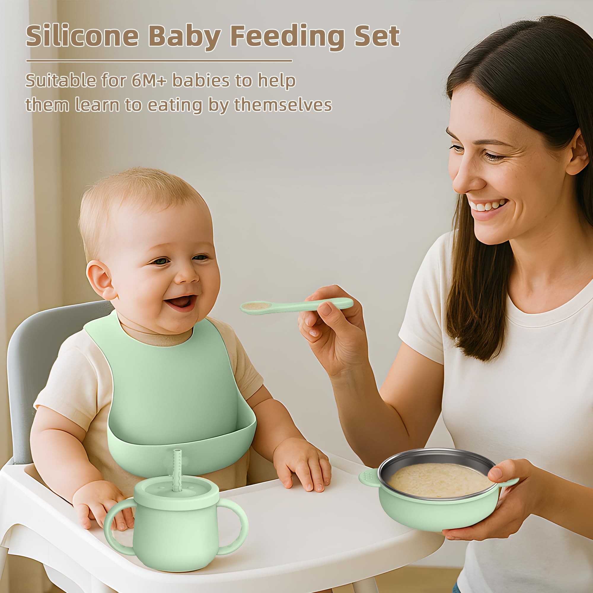 Hepotk baby feeding utensils spoons and forks designed for gentle gums.