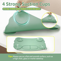 Hepotk placemats feature a soft silicone surface gentle on tender skin during weaning.