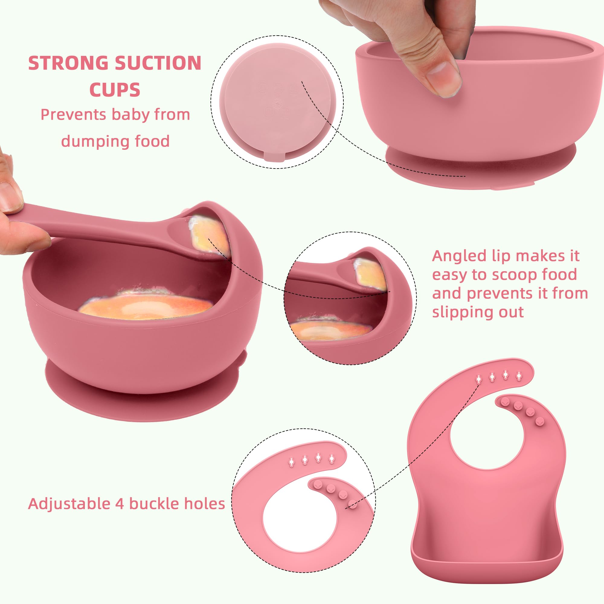 Hepotk silicone baby feeding set spoons forks for gentle feeding.