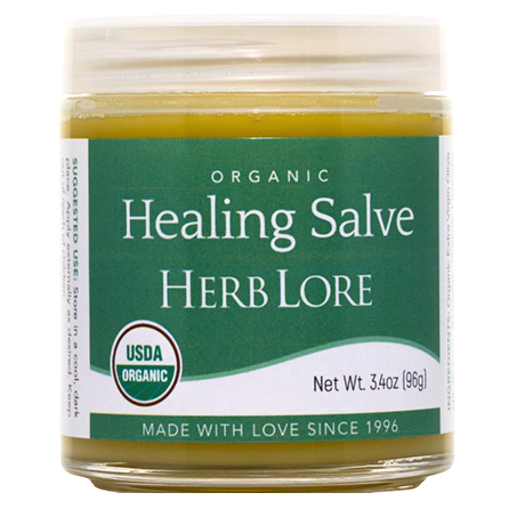Herb Lore Healing Salve bottle for gentle skin care and soothing routines.